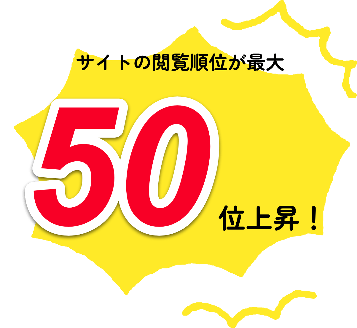 サイトの閲覧順位が最大50位上昇